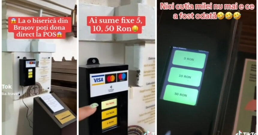 Culmea tehnologiei: „cutia milei” cu POS. Cum funcționează donațiile cu cardul în biserici. Ideea a devenit virală pe TikTok. 1 video culmea tehnologiei cutia milei cu pos cum functioneaza donatiile cu cardul in biserici ideea a devenit virala pe tiktok 6885f4f25a026