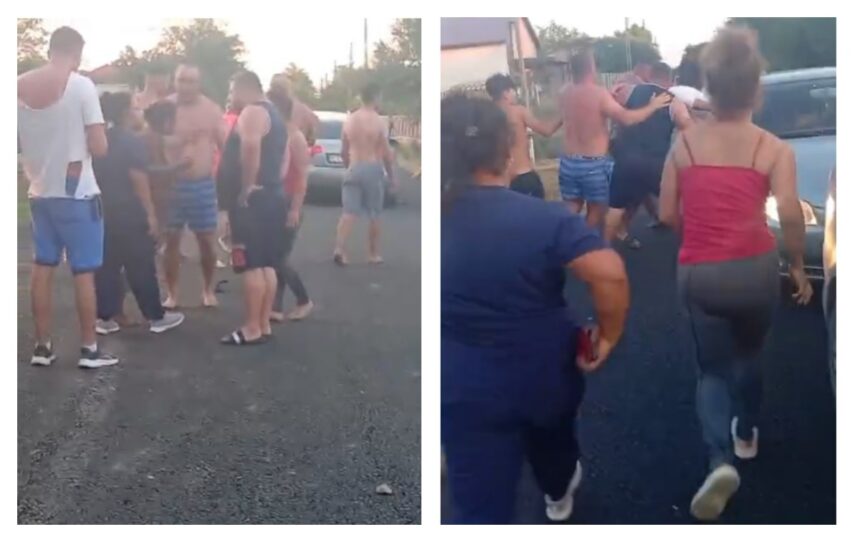 video exclusiv bataie ca n vestul salbatic din cauza unei porti de fotbal ce ocupa strada 6882091833408
