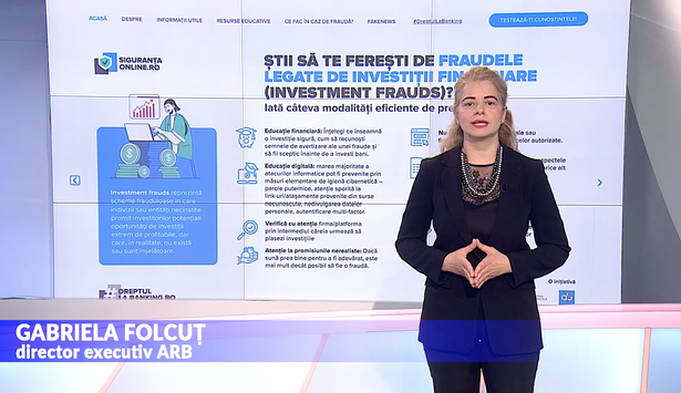 video gabriela folcut director executiv arb avertizeaza daca suna prea bine ca sa fie adevarat este foarte posibil sa fie o frauda nu divulgati datele contului sau cardului bancar 6881b82d3f808