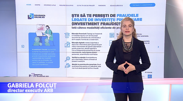 video gabriela folcut director executiv arb avertizeaza daca suna prea bine ca sa fie adevarat este foarte posibil sa fie o frauda nu divulgati datele contului sau cardului bancar 6881b82d3f808