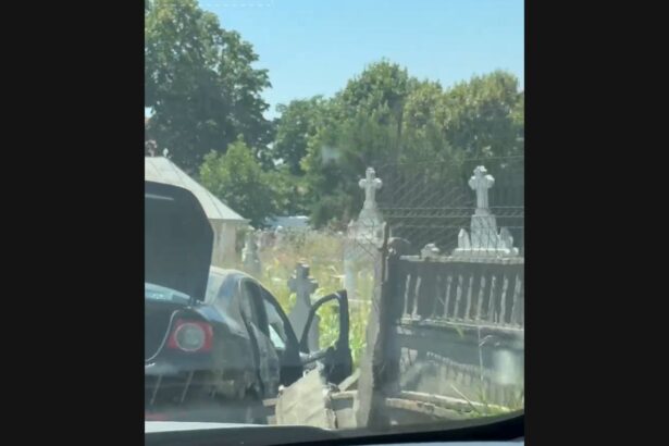 video o masina a distrus gardul cimitirului din eforie nord 68723398dc8df