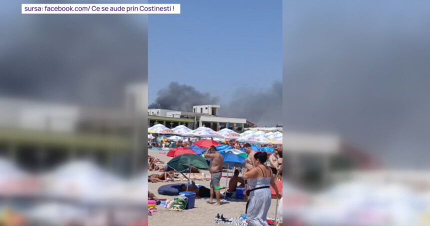 Panică pentru turiști la Costinești: un incendiu de vegetație a izbucnit lângă plajă 1 video panica pentru turisti la costinesti un incendiu de vegetatie a izbucnit langa plaja 6884e9c18c020
