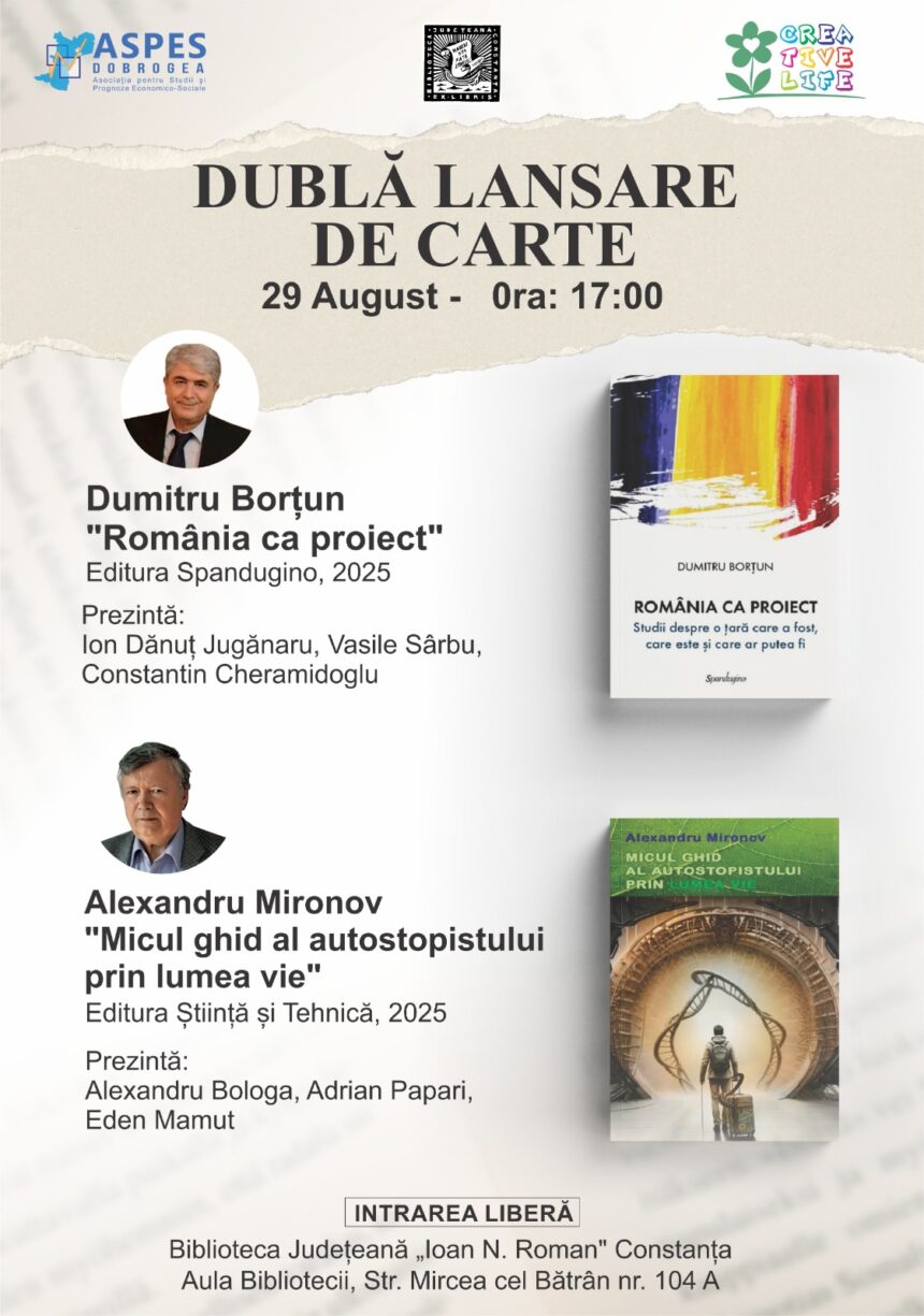 dubla lansare de carte la biblioteca judeteana constanta dumitru bortun si alexandru mironov prezinta doua volume importante 68a64c3e0b0c7