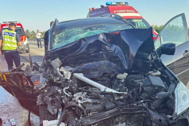 foto plan rosu de interventie dupa ce doua autoturisme s au ciocnit pe a1 patru adulti si un minor au fost transportati la spital 68b32de80cd64