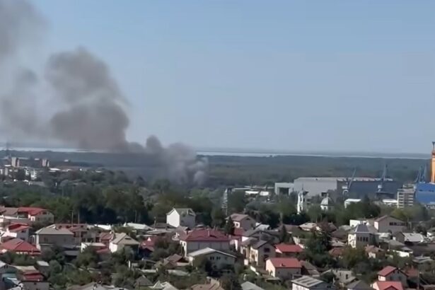 incendiu aproape de santierul naval din tulcea intervin mai multe echipaje de pompieri si politie 68a0904e83453