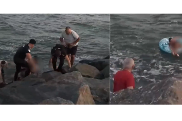 video constanta doua persoane care fusesera luate de curenti in largul marii salvate de jandarmi 689e3aa89f1c7