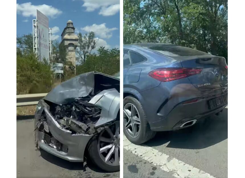 video doua autoturisme s au ciocnit pe a2 in zona podului anghel saligny 689887b2d137e