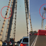 foto circulatia pe dn 39 este blocata din cauza unui barbat care ameninta ca se arunca de pe podul de la agigea 68be67b338b29