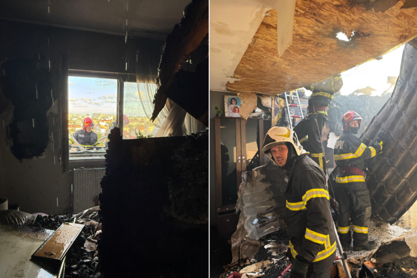 foto constanta dezastru total ramas in urma incendiului de la mansardele blocului de pe strada soveja oamenii si au pierdut toata agoniseala 68c72aa984285