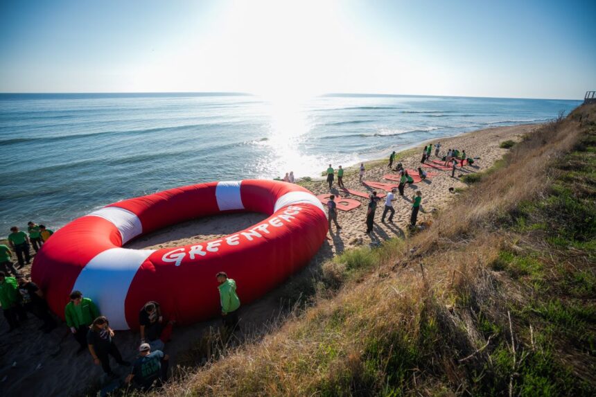 foto protest greenpeace pe plaja din vama veche activistii cer de urgenta protejarea ecosistemelor vulnerabile ale marii negre 68d0e080c4464