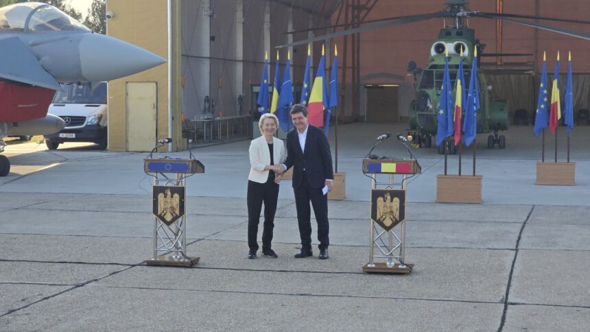 Ursula von der Leyen, Șefa Comisiei Europene, la Baza 57 Aeriană Mihail Kogălniceanu: România este un partener cheie pentru flancul NATO! 1 foto video sefa comisiei europene ursula von der leyen la baza 57 aeriana mihail kogalniceanu romania este un partener cheie pentru flancul nato 68b5bd670b98c