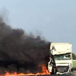 video alerta pe a2 un camion a luat foc in apropiere de murfaltar circulatia afectata pe ambele sensuri de deplasare 68d680055c5f9