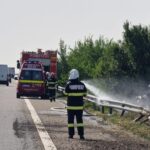 alerta pe autostrada a2 aproape de valu lui traian anvelopele unui autotren au luat foc in mers 68ec8c34385b6