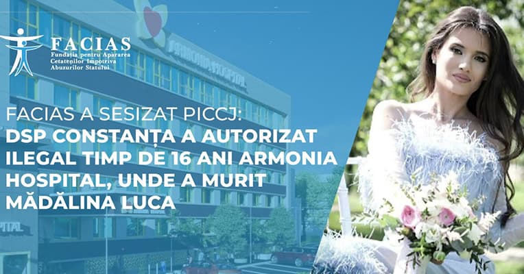 FACIAS a notificat Parchetul de pe lângă ICCJ în legătură cu spitalul privat Armonia 1 facias a sesizat parchetul de pe langa iccj in cazul spitalului privat armonia 68fb680337560