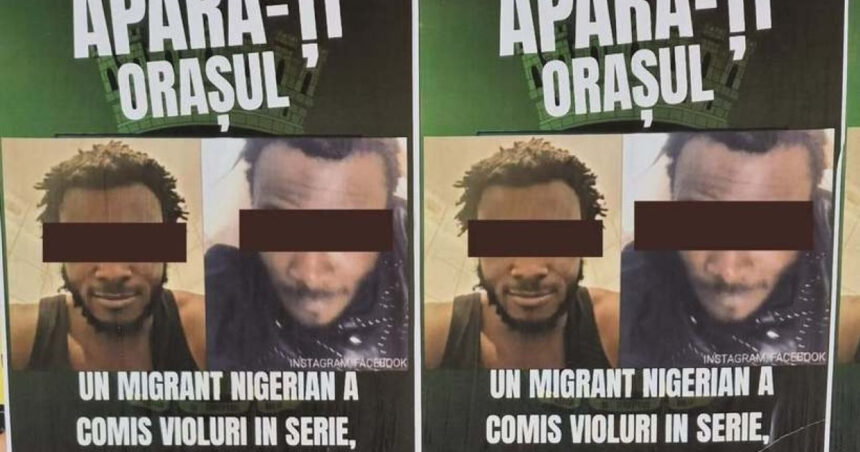 foto afise cu un nigerian arestat si acuzat de viol lipite in capitala cu mesajul apara ti orasul politia vrea sa stie cine e in spate 68de96b937a9a