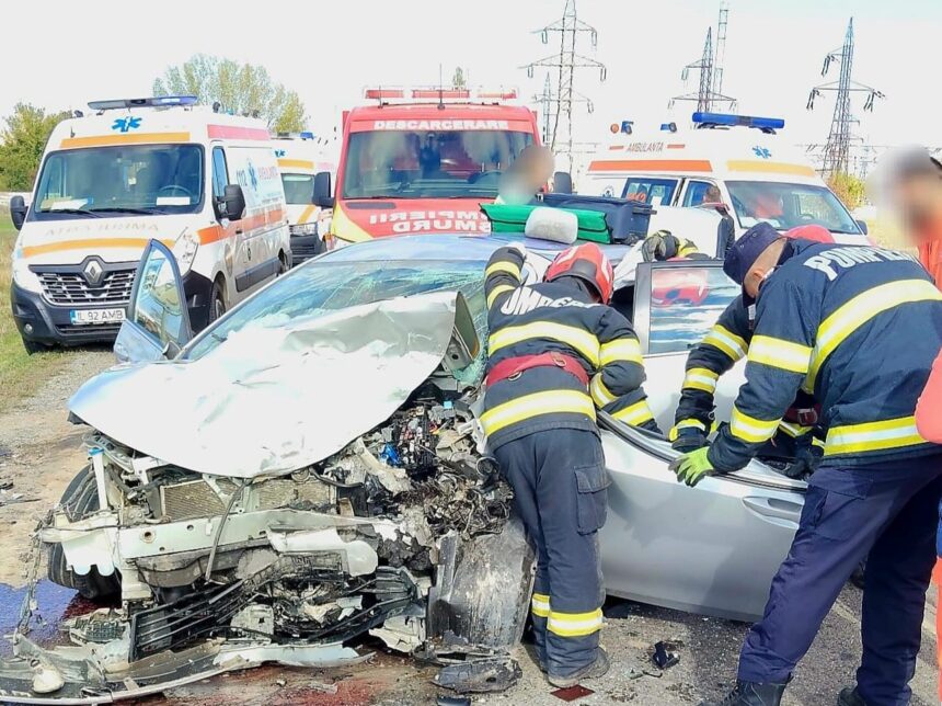 foto groaznic accident rutier in slobozia patru persoane ranite in urma unui carambol cu patru masini implicate 68f4c60f7bd85