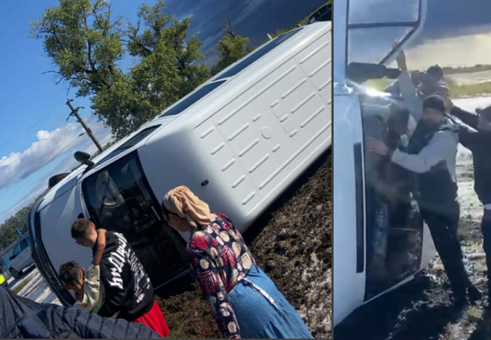video o familie cu 3 copii salvata de un pompier dintr un autoturism derapat din cauza grindinei 68ea7cd968861