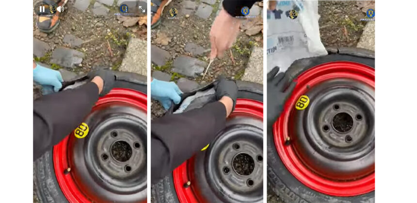 video traficant prins de politisti cu sute de grame de stupefiante ascunse in roata de rezerva 6929d66e877d1