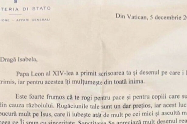 cadou de craciun de la vatican raspunsul primit de o fetita din romania la scrisoarea trimisa papei leon 694e51da5f22c