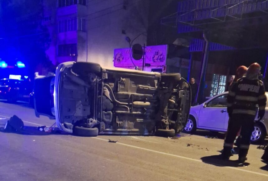 cascadorii la miezul noptii un autoturism s a rasturnat pe i l caragiale in zona pietei din constanta 6954d256cb910