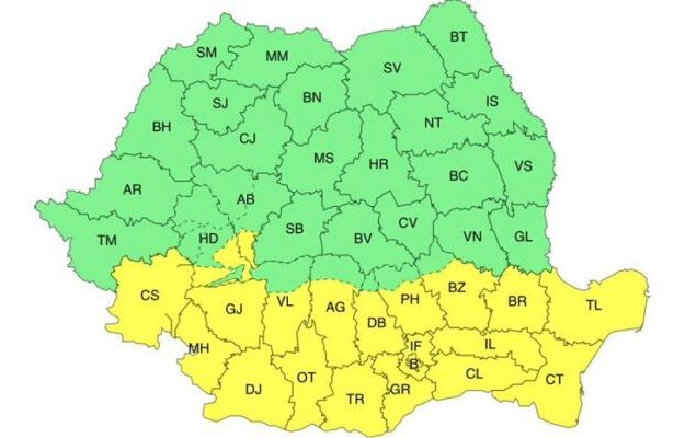 cod galben de vant in jumatatea de sud a tarii este vizata si dobrogea 6932b1ed66faa