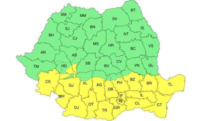 cod galben de vant in jumatatea de sud a tarii este vizata si dobrogea 6932b1ed66faa
