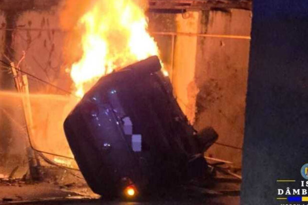 doi tineri au murit carbonizati dupa ce masina in care se aflau a lovit o cladire si a luat foc 6954d442495f9