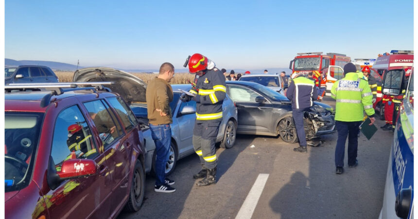 foto accident in lant pe dn11 in covasna 7 masini implicate 5 persoane printre care si un copil au fost duse la spital 6946d2511a7c3