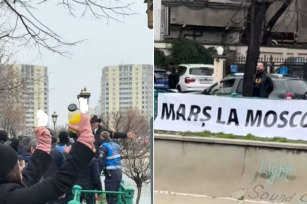un banner i a scos din minti pe sustinatorii lui georgescu veniti la cab tipete injuraturi si amenintari mars la moscova 69401eb296f84