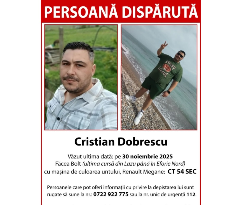 update a fost gasit mort acest barbat a disparut fara urma dupa ce a finalizat o cursa bolt in eforie nord l ati vazut 692ef5a0a2fcf