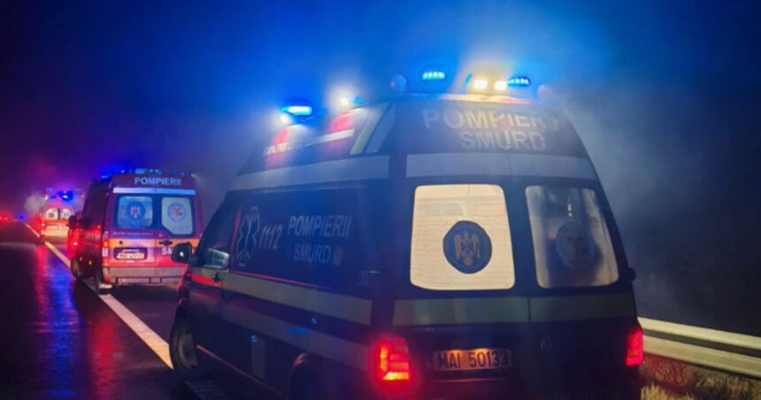 video accident pe a1 in judetul sibiu patru raniti printre care doi copii dupa ciocnirea a doua microbuze 694a413ab6828