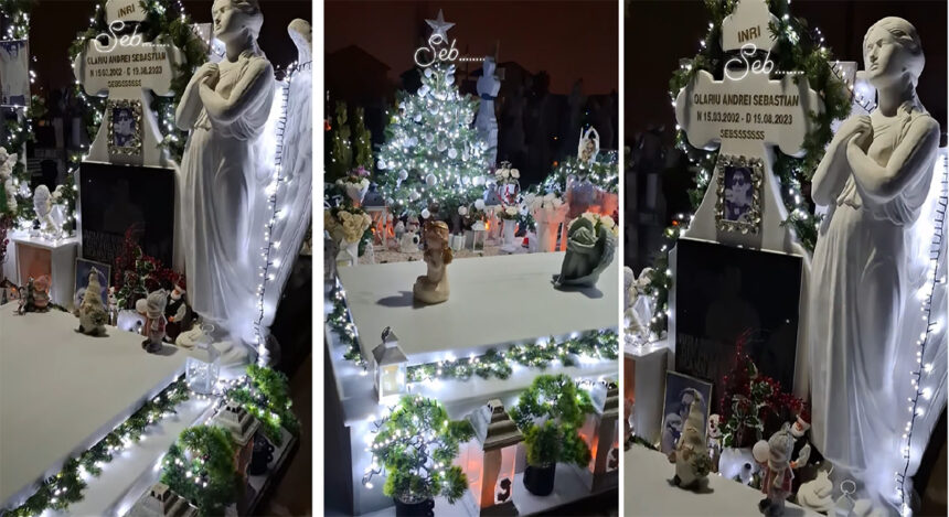 video tatal lui sebi a impodobit bradul la mormantul fiului scrisoarea cutremuratoare pe care i a transmis o tanarului disparut 694119e45ae6d