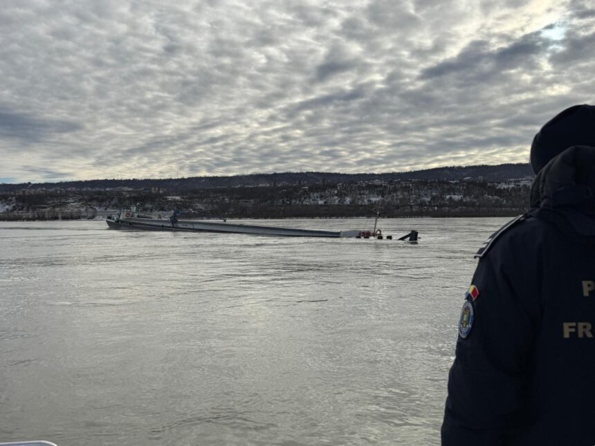 alerta o a doua barja s a scufundat in dunare nava avea la bord ingrasaminte chimice ce transmit autoritatile 6967394551eea