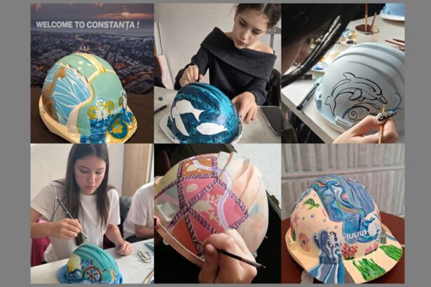 foto compania iulius a transformat castile de protectie pe santier intr un sevalet atipic pentru elevii colegiului national de arte regina maria 6978cd4a04b02