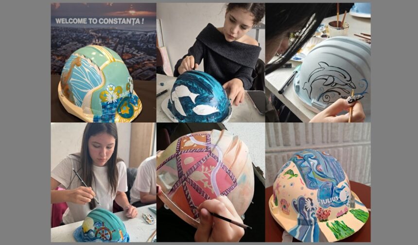 foto compania iulius a transformat castile de protectie pe santier intr un sevalet atipic pentru elevii colegiului national de arte regina maria 6978cd4a04b02