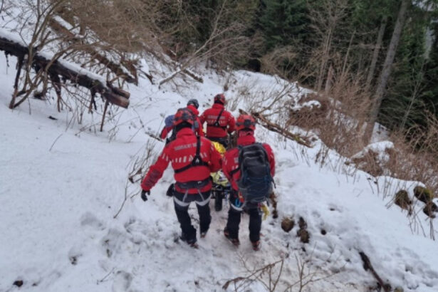 interventie de durata a salvamontistilor din neamt pentru recuperarea unui tanar inconstient din zona inalta a masivului ceahlau 695ea26befebf