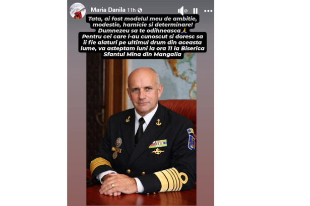 viceamiralul dorin danila va fi inmormantat astazi la mangalia mesajul de ramas bun al fiicei sale tata ai fost modelul meu de ambitie modestie harnicie si determinare 69770801d6515