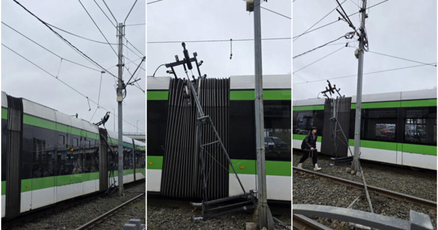 video incident in capitala linia de tramvai 41 complet blocata din cauza unei defectiuni la reteaua electrica 697cbca9950d5