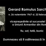 a trecut in nefiinta gerard romulus sarchizian vicepresedintele uniunii armenilor din romania sucursala tulcea 699bf55373f64