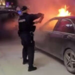 video o masina de lux a luat foc pe o strada din arad 69a2091f0d427