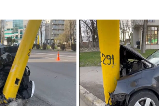 accident rutier in mamaia un autoturism a intrat in plin intr un stalp de electricitate 69c621c0aeafb