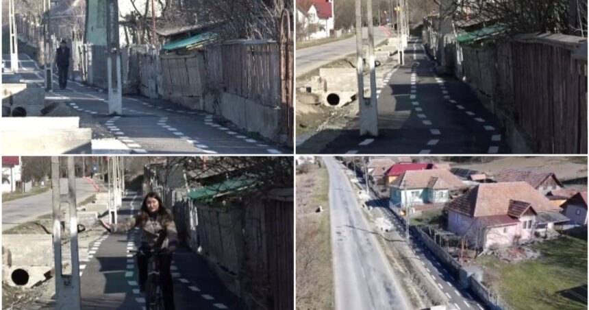 video comuna fara trotuare dar cu pista de biciclete stramba si plina de denivelari localnicii i au gasit repede o alta intrebuintare 69b260b471ced