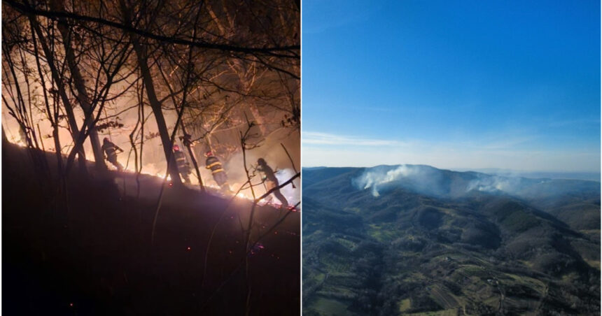 videofoto incendii puternice de vegetatie in doua judete din tara zeci de hectare distruse de flacari elicoptere black hawk trimise in sprijin 69b6982b88a1a