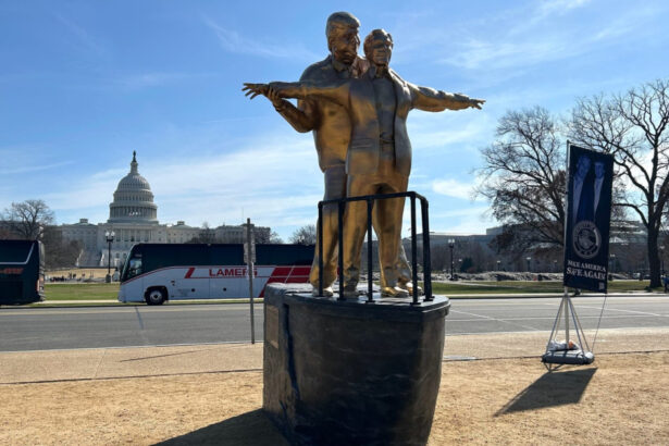 videofoto o statuie uriasa ii infatiseaza pe trump si epstein ca jack si rose in titanic ce scrie pe soclu 69b1ad66e3bd9