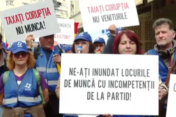 video protest la apele romane sindicalistii cer deblocarea angajarilor si reducerea functiilor de conducere 6a058ed46c79e