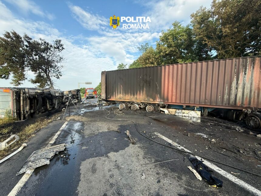 galerie foto accident rutier cu doua tir uri implicate vehiculele au luat foc un sofer este din tulcea altul din ucraina 6a3bb64741c22