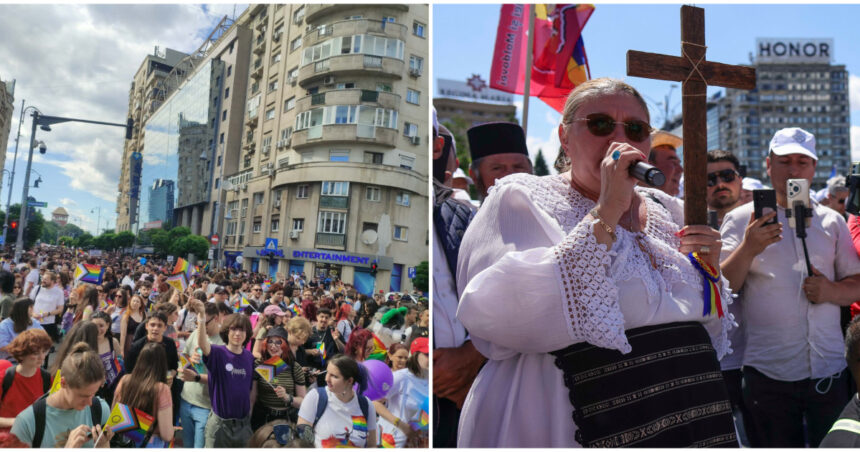 video cateva zeci de mii de oameni participa la marsul lgbt din bucuresti contramanifestatia marsul normalitatii condusa de diana sosoaca 6a2d8c6e1ac61
