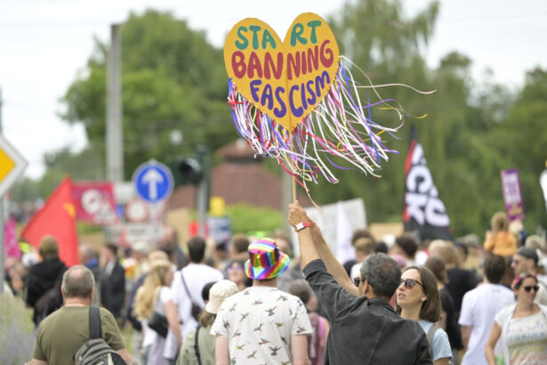 germania zeci de mii de manifestanti s au adunat la erfurt pentru a impiedica desfasurarea congresului partidului afd 6a490aa203e5f