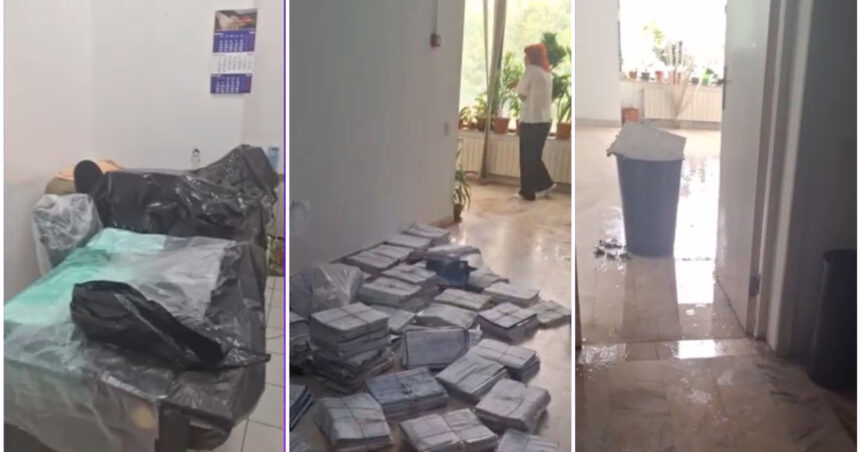 video sediul trezoreriei municipiului bucuresti inundat in urma furtunii dosare calculatoare si echipamente afectate de apa infiltrata 6a45010971766