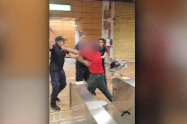 video un barbat a spart geamul unei porti de acces la metrou in statia nicolae grigorescu a fost dus la politie 6a5647b1e0908
